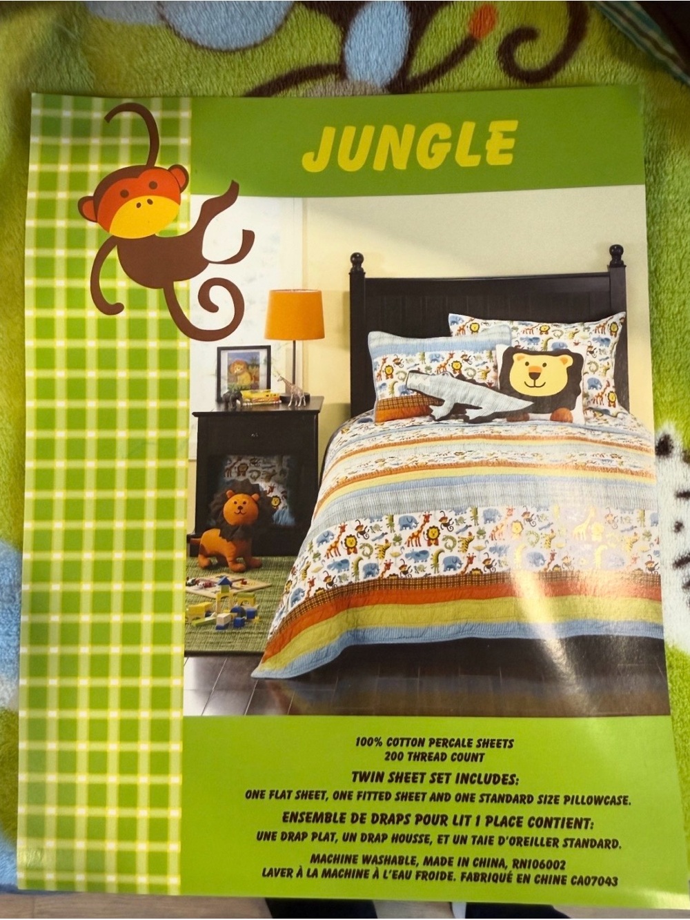 "Jungle" Theme Nursery Bedding Lot (Infant-Kdg Room)